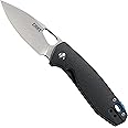 CRKT Piet EDC Folding Pocket Knife: Urban Everyday Carry, Drop Point Blade with Satin Finish, Thumb Hole, Liner Lock, Glass Reinforced Fiber Handle 5390