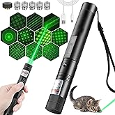 POGEPE Linterna de Luz Verde, Linterna Portátil Recargable Por USB con 11 Patrones de Luz, Alta Potencia Al Aire Libre, 3000m