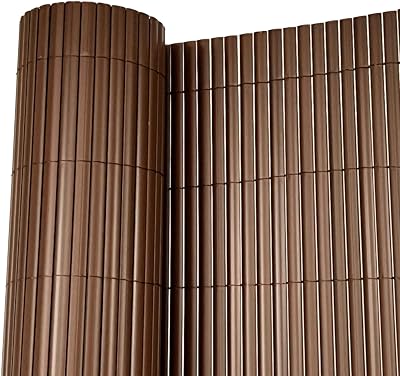 Oypla 1m x 4m Brown PVC Outdoor Garden Fencing Privacy Screen Roll