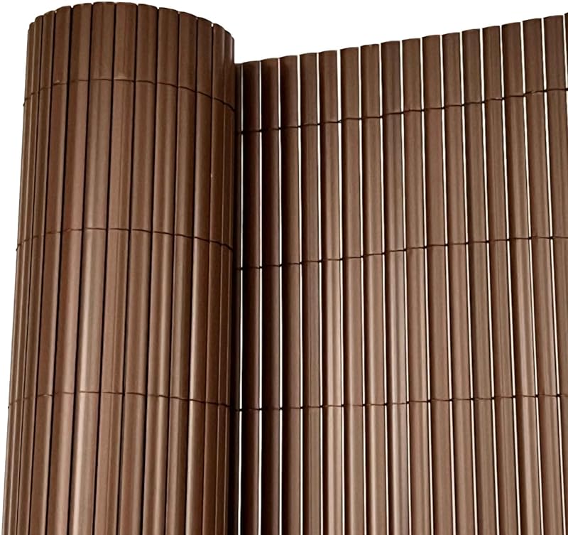 Oypla 1m x 4m Brown PVC Outdoor Garden Fencing Privacy Screen Roll