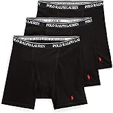 POLO RALPH LAUREN Men's Classic Fit Cotton Boxer Briefs, Trunks & Long Leg Available, 3-Pack