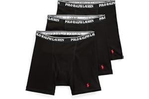 POLO RALPH LAUREN Men's Classic Fit Cotton Boxer Briefs, Trunks & Long Leg Available, 3-Pack