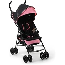 Summer Infant 3Dmini Convenience Stroller, Pink Lightweight Infant Stroller with Compact Fold, Multi-Position Recline, Canopy with Pop Out Sun Visor 