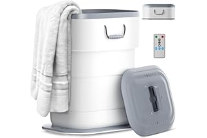 Kvineen 27L Foldable Towel Warmer Bucket, Auto Shut-Off for Overheat, Fits Four 40"x70" Oversize Towels or 2 Robes, Blanket,Fast Heating, One-Piece Space-Saving Design, Best Ideal for Mother's Gift