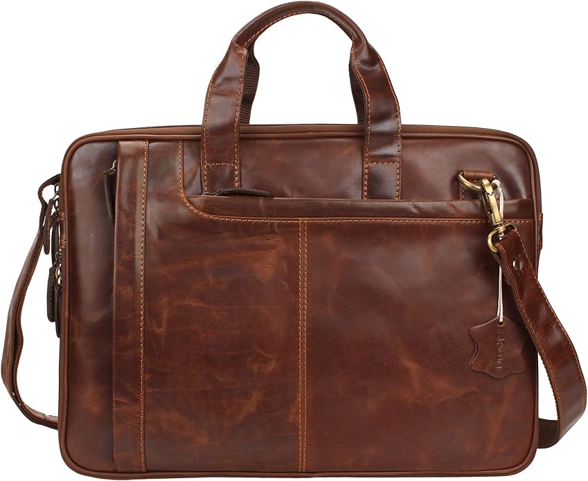 Pitaara Genuine Leather Messenger Laptop Bag For Laptops Size 16
