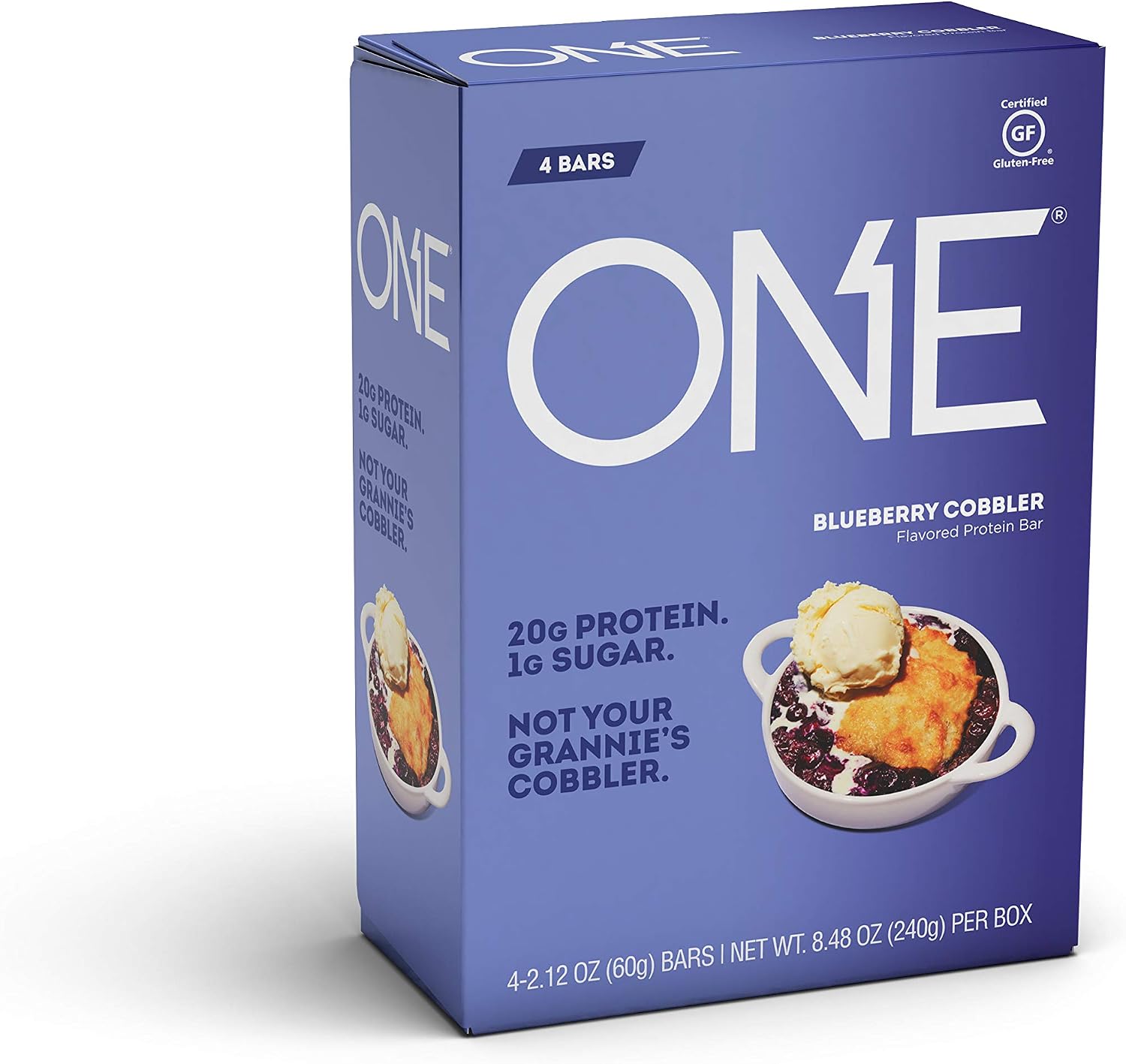 Amazon Com One Protein Bars Blueberry Cobbler Gluten Free Protein Bar With g Protein And Only 1g Sugar Snacking For High Protein Diets 2 12 Oz 4 Pack Health Personal Care