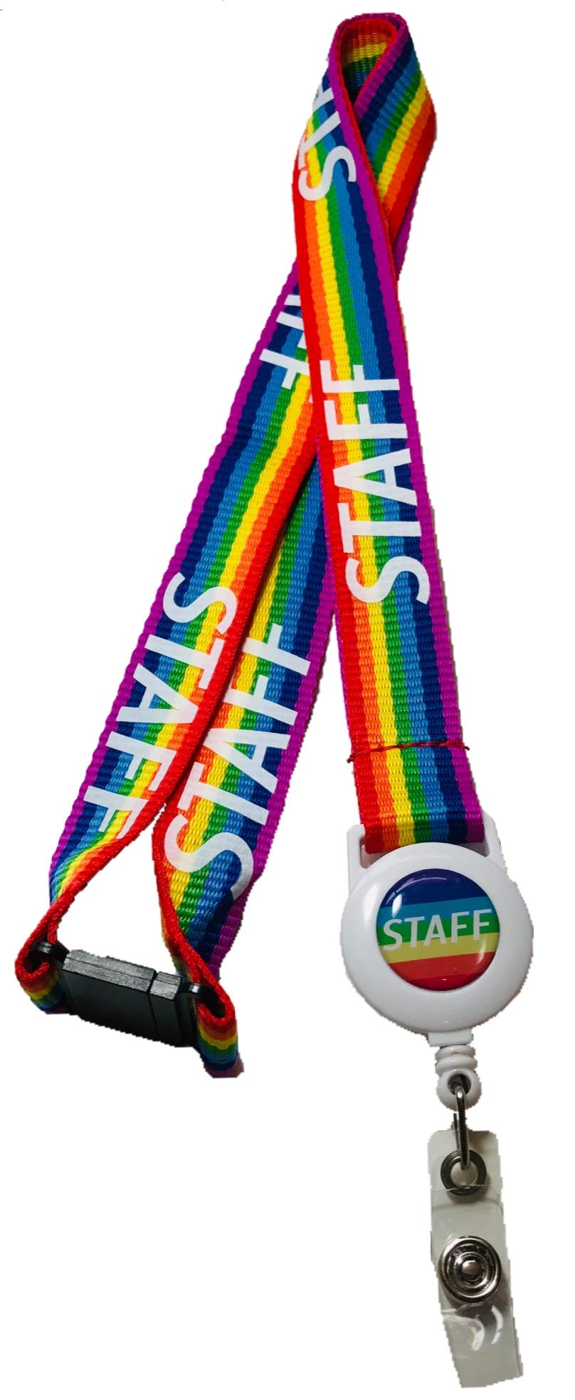 20mm Badge Reel Rainbow Staff Lanyard with Safety Breakaway