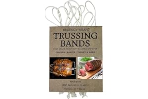 Regency Wraps Trussing Bands, 7" Cotton Elastic Poultry Loops, Pack of 10, Oven and Food Safe for Making Rotisserie Chicken, Roasting Turkey, Forming Roasts