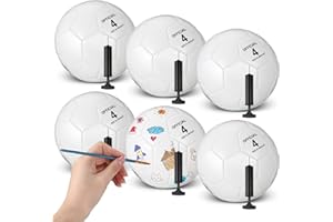 Glimin 6 Pcs Operation Christmas Soccer Ball Bulk with Pump Needles, Size 3 4 5 Deflated Soccer Ball Gift for Youth Adult Game Training Practice Christian Charity Donation Supplies