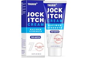 TAGRID Jock Itch Cream: Extra Strength Jock Itch Treatment for Men and Women - Yeast Infection Treatment for Groin Inner Thighs - Yeast Infection Cream for Itchy Balls - Relief for Itchy Skin - 2.02 OZ