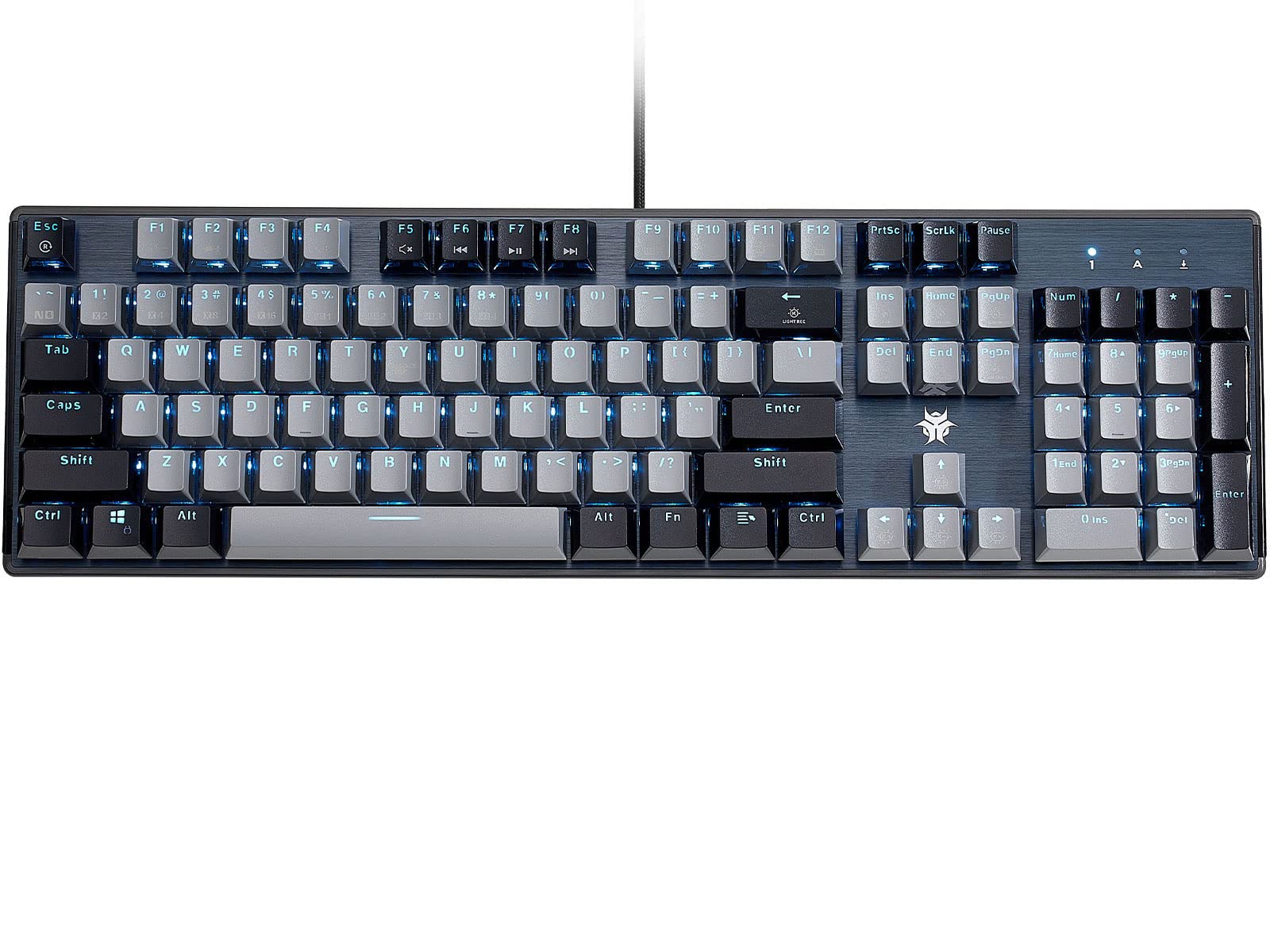 Hexgears メカニカルゲーミングキーボード GK715 104キー フルサイズ 有線コンピュータキーボード ホットスワップ可能 Kailh Box Switch ABSキーキャップ ブルーバックライトゲーミングキーボード PC/ノートパソコン用