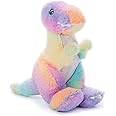 The Petting Zoo T-Rex Stuffed Animal Plushie, Ombrez Dinosaur Animals, ZOOLOGEE Rainbow T-Rex Dinosaur Plush Toy 12 inches