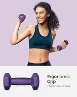 SONGMICS Dumbbells Set of 2 1 kg Hex Neoprene Coated Purple SYL902P02 view 4