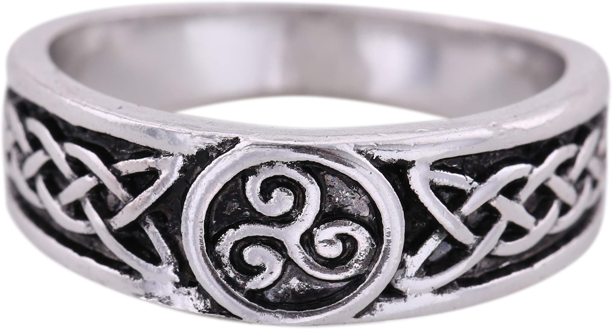 LIKGREAT 7.5 Antique Silver Viking Celtic Trinity Triquetra Vintage Style Ring for Men Women