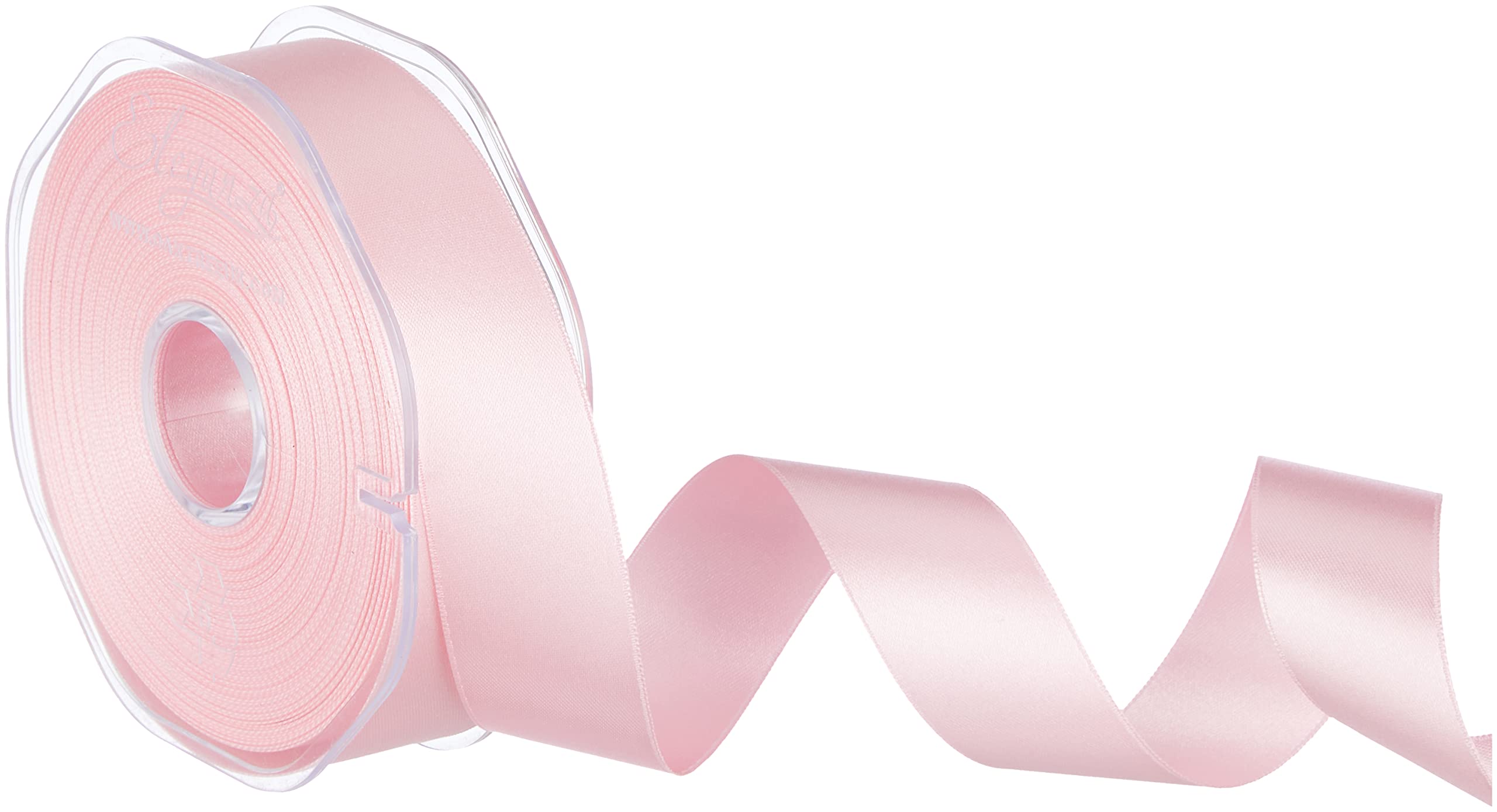 ELEGANZA Double Faced Satin 25mm x 20m Classic Pink No.07, 25 mm x 20 m