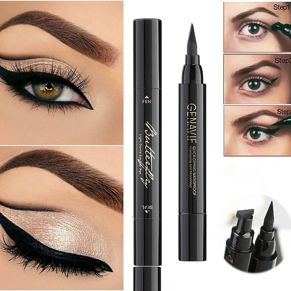 Lemoncy Waterproof Eyeliner Stamp Liquid Eyeliner Pen Easy to Makeup