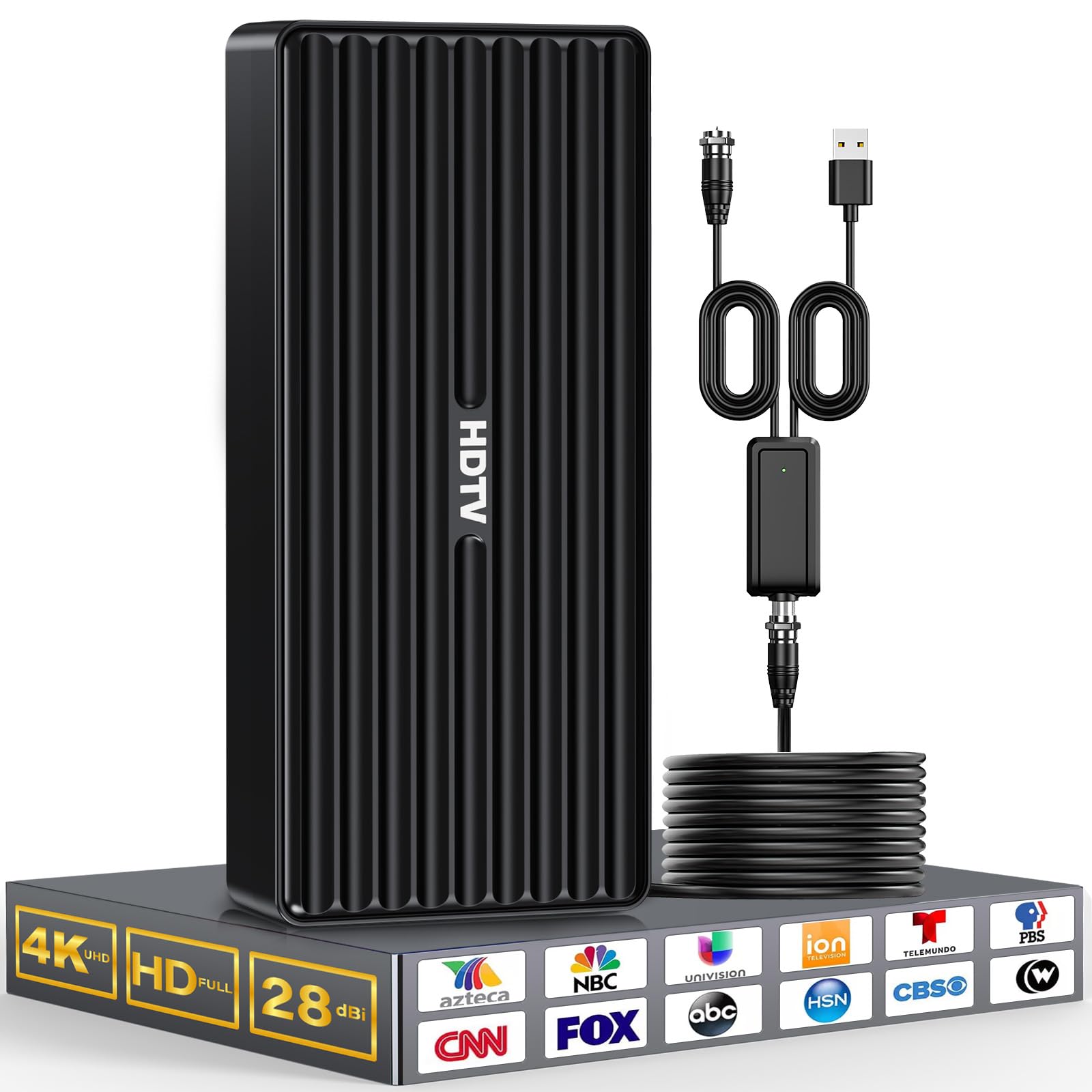 Photo 1 of 1100+ Miles Long Range Digital TV Antenna, 2025 Upgraded HD Indoor Antenna, Supports 4K 8K 1080P Smart TV, Local Channels, Upgraded Chip,