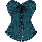 DKCHENH Renaissance Corset Top for Women,Pirate Corset Shapewear,Bustiers with Lace Up Boned Overbust,Size XS to 6XL