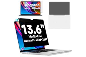 Peslv Magnetic Privacy Screen MacBook Air 13.6 Inch (2022-2024, M2 m3 Chip), Removable Anti Blue Light Glare Filter Black Security Private Protector for Mac 13" Model A2681 A3113