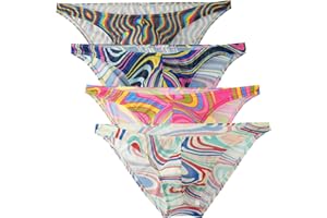 Dimgut Men's Briefs Printed Underwear Breathable Mesh Underpants