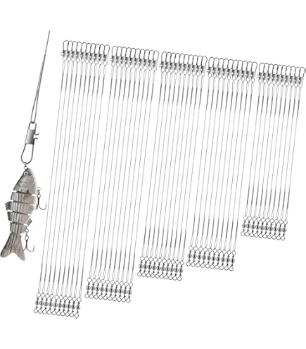Fishing Wire Leader Rigging 150LB: 10pcs Stainless Steel Pike Fishing Leader Line Rig : Sports & Outdoors