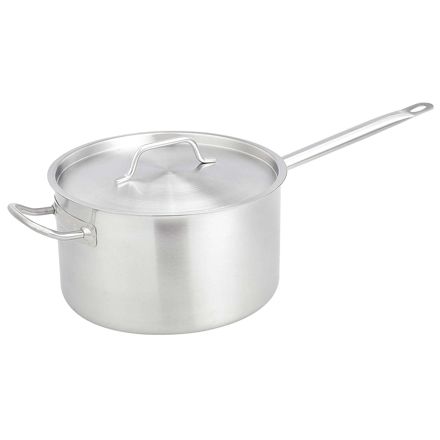 AmazonCommercial 10 Qt. Stainless Steel Aluminum-Clad Straight Sided Sauce Pan with Cover