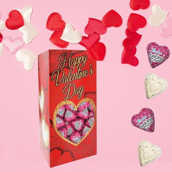 FRUIDLES VALENTINE’S MILK CHOCOLATE COOKIES & CREAM HEARTS, CREAMY CHOCOLATY HEARTS, HOLIDAY TREATS, INDIVIDUALLY WRAPPED FOILS, KOSHER CERTIFIED DAIRY (40 COUNT, 1 POUND)