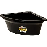 Little Giant Plastic Corner Feeder Bucket (Black) Durable &amp; Useful Space Saving Corner Feed Trough (26 Quart) (Item No. PCF6BLACK)