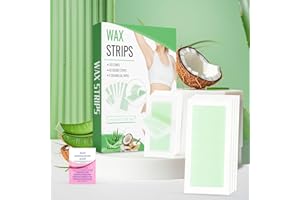 DEICIT Wax Strips Body Hair Removal 120 Strips 2 Sizes and 8 Oil Wipes Bikini Waxing Strip Dual Sides Brazilian Wax for Women Men Face Arms Legs Underarm Back Waxing Kit Suit Many Skin Aloe Scent