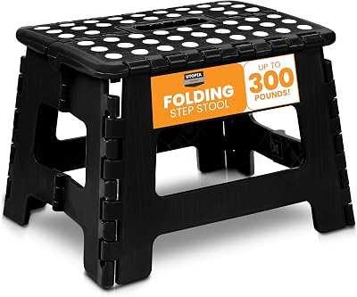 Utopia Home Folding Step Stool 9 Inch Heavy Duty 330 lbs Black