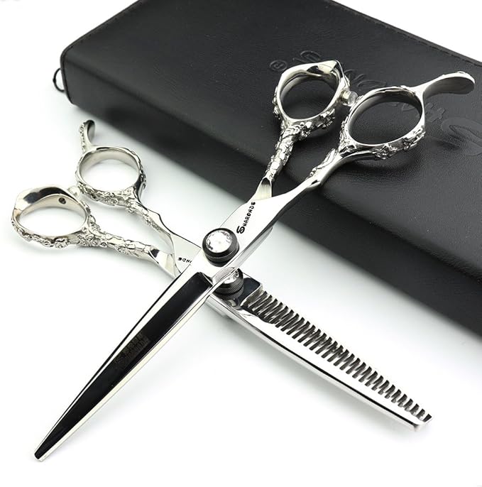 Ciseaux de coiffure pour gauchers 6 pouces coiffure styliste coiffeur ciseaux ensemble (Scissors Ciseaux de coiffure pour gauchers 6 pouces coiffure styliste coiffeur ciseaux ensemble (Scissors