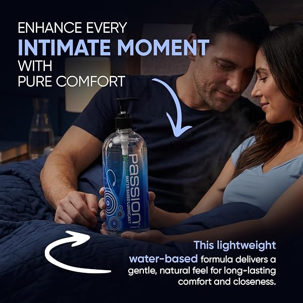 PASSION NATURAL WATER-BASED PERSONAL LUBRICANT, 34 FL OZ – PREMIUM, NON-STICKY, EASY-TO-CLEAN FORMULA FOR SMOOTH, COMFORTABLE USE