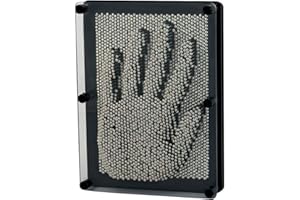 3D Pin Art Board Toy - Large Size Desk Toy Sculpture for Children Adults 6 x 8 inches (Silver Metal)