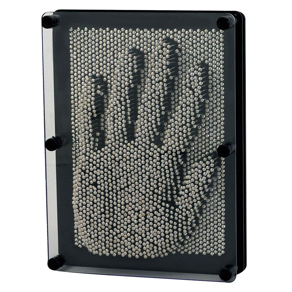 Xsltkby 3D Metal Pin Art Board Game Toy Large Size Classic Pin Impression Desk Toys Sculpture for Children Adults (6 x 8 inches)