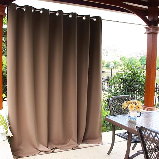 Amazon Com Nicetown Outdoor Curtain Panel For Patio Vertical