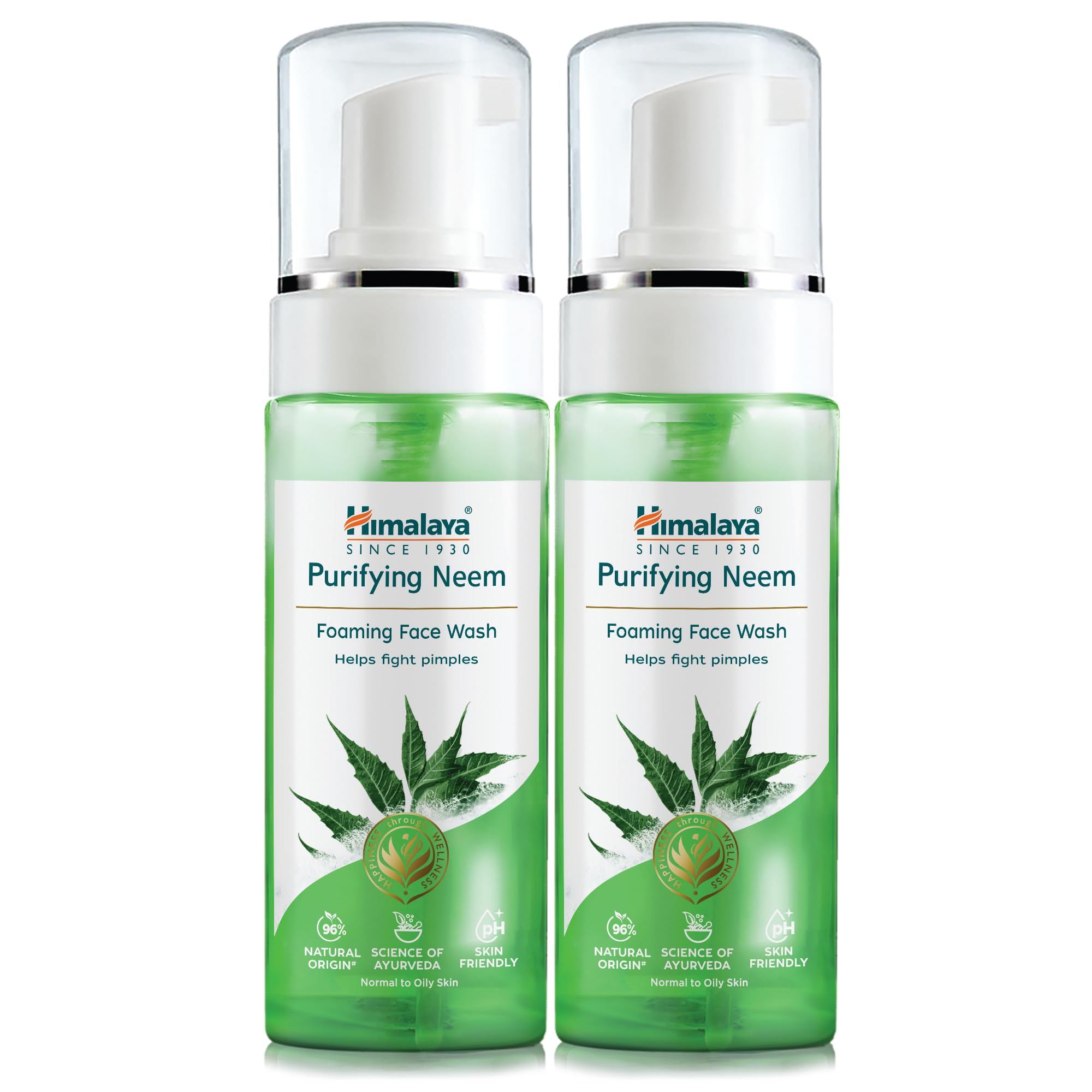 Himalaya Herbals Purifying Neem Foaming Face Wash ,Soap-free formulation For all skin types -150ml (Pack of 2)