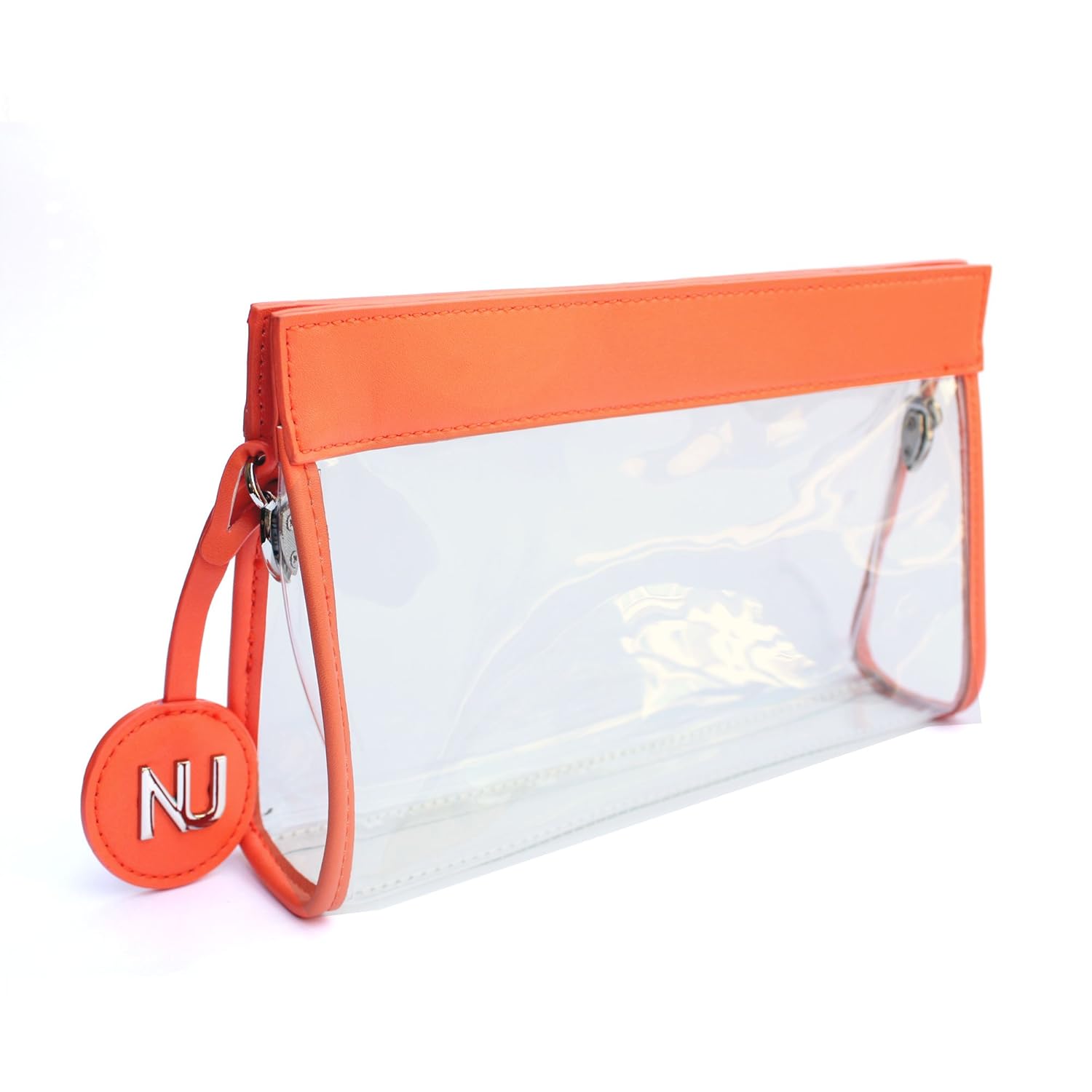 orange clear purse
