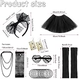 Ronilp 80s Fancy Dress Kit for Women Tutu Leg Warmers Fishnet Gloves Sunglasses view 3