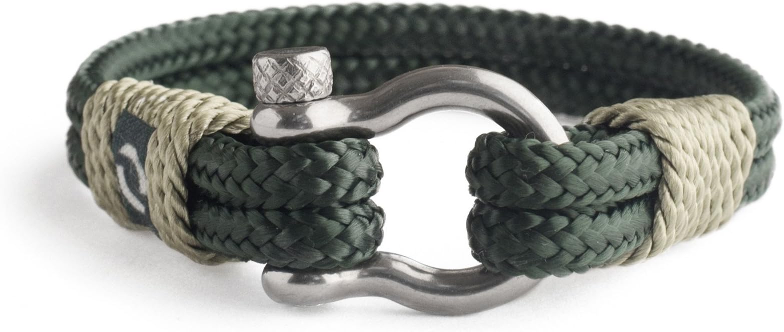 Royal Green Mens Bracelet Armband Wristband Handmade Rope Paracord for Him and Her 9-19