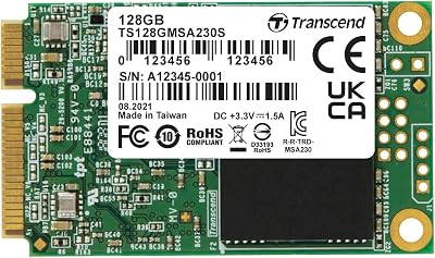 Transcend MSA230S 128GB SATA III SSD 550/400 MBs DRAM Cache Ultrabooks