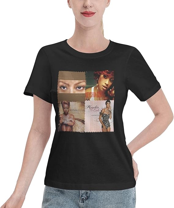 GONGQI Keyshia Cole Women Cotton Tee Fashion All-Match Short Sleeve Crewneck Funny Shirt at 