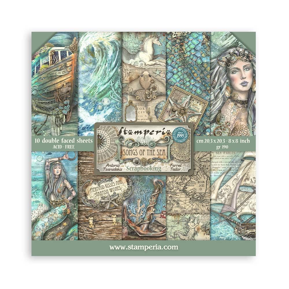 Stamperia, Songs of The Sea 8 x 8 Inch Paper Pack