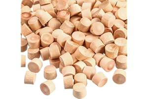 ZJOEY 200 Piece Flat Head Wooden Screw Hole Plugs (3/8 Inch) - Hole Plugs & Wood Caps - Wooden Screw Covers
