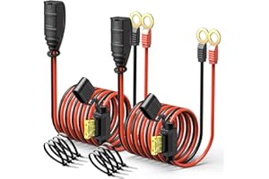MELLBREE 2 Pack M10 30inch Wires Harness Compatible with NO-CO GC008 X-Connect, Genius Smart Battery Chargers Extension Eyelet Terminal Accessory