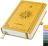 EMSHOI Graph Notebook A5 320 Pages Hardcover Leather 100gsm Yellow