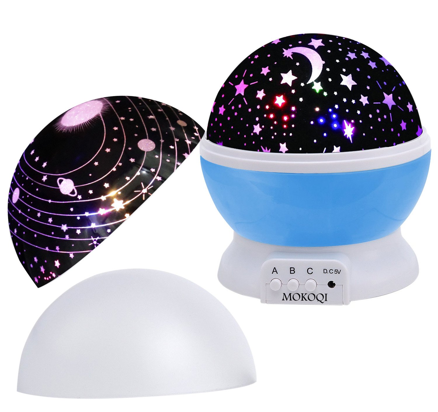 Star Projector Light Mokoqi Led Kids Night Lights For Bedroom 360 Degree Rotating Moon Star Sky Cover Solar System Cover Projector Color Changing