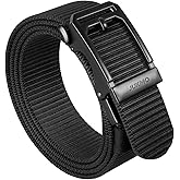 JUKMO Men's Ratchet Tactical Belt, 1.5" Nylon Web Work Belt with Automatic Slide Buckle, Adjustable Trim to Fit