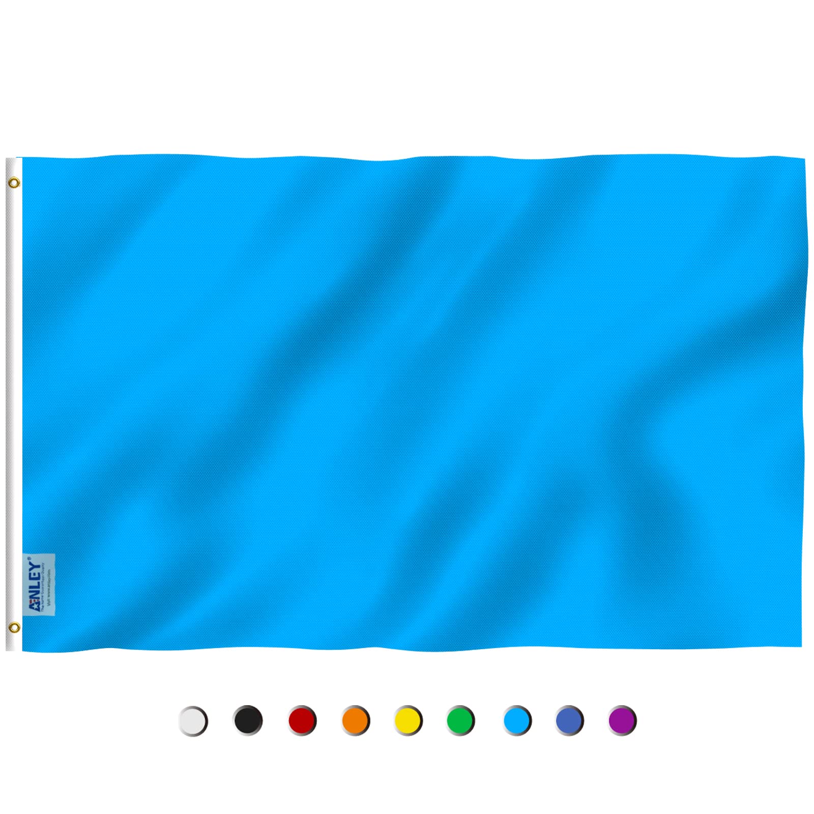 Anley Fly Breeze 3x5 Foot Solid Light Blue Flag - Vivid Color and UV Fade Resistant - Canvas Header and Double Stitched - Plain Light Blue Flags Polyester with Brass Grommets 3 X 5 Ft…