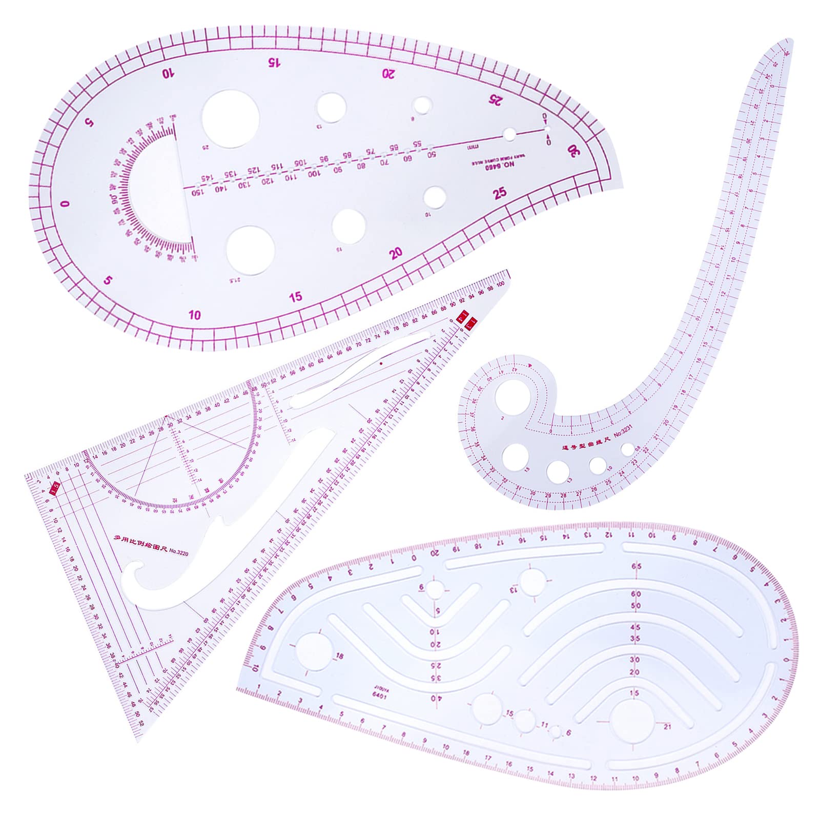 Mua LIKENNY Set of 4 Sewing Rulers, Curved Rulers, Cloud Shape Rulers, Triangle Rulers, Curved
