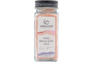 Himalayan Secrets Natural Pink Cooking Salt in Refillable French Glass Shaker - 4.4 oz Healthy Unrefined Fine Salt Packed with Minerals - Kosher Certified